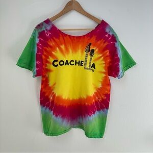 Coachella Valley Tie-Dye Off the Shoulder T-Shirt